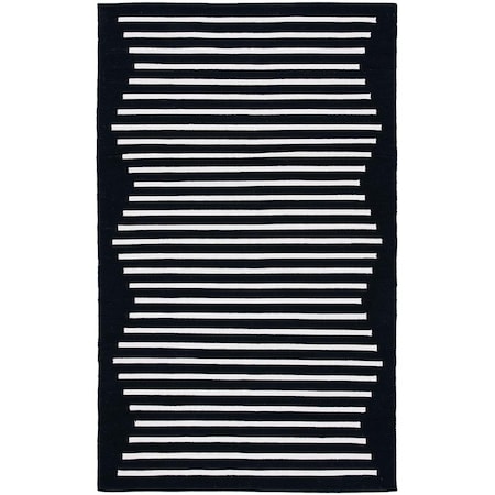 Safavieh 3 x 5 ft. Montauk Rectangle Contemporary Rug - Black & Ivory MTK313Z-3